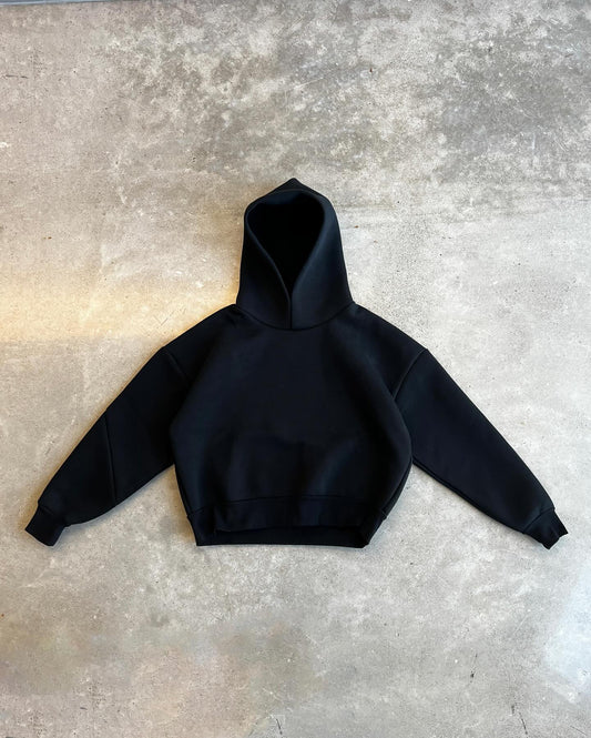 Premium 600g Double Layer Hoodie - Black