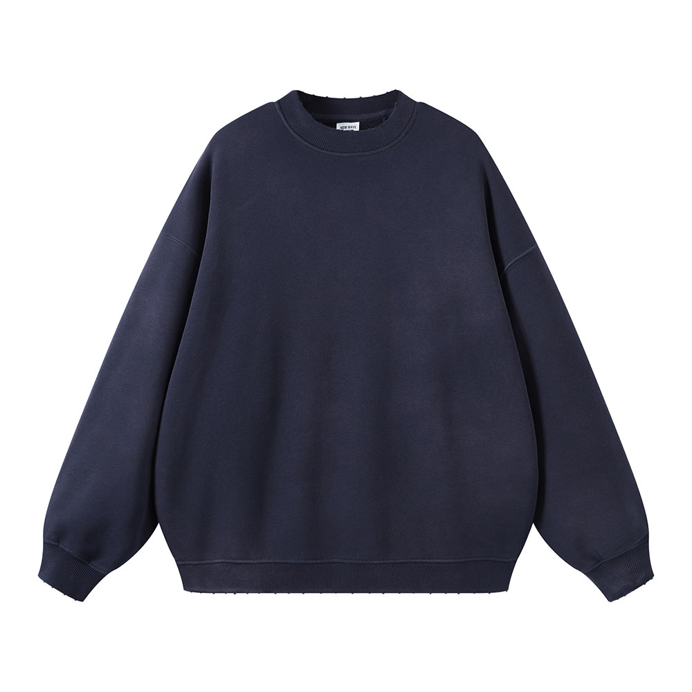 Navy Blue Classic Acid Washed Sweatshirt